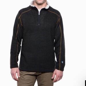 Kuhl Men’s Europa Quarter Zip Fleece Sweater Charcoal Size M